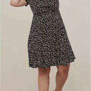 Torrid Black and White Floral Mini Dress